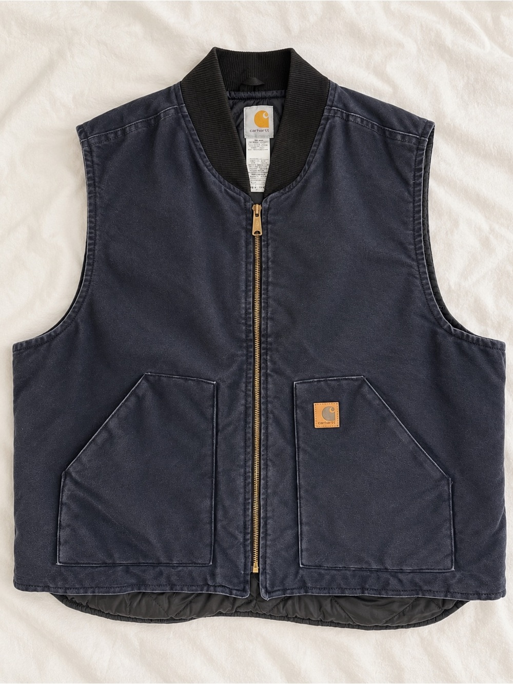 Carhartt Navy Blue Quilted Workwear Zip Vest Men’s XXL Streetwear Utility